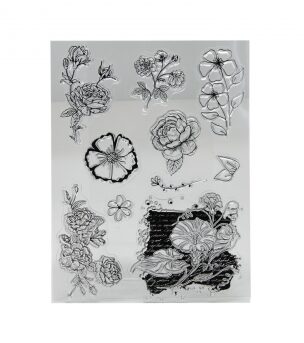 Sello Siliconado Cristal 4X5" Flores